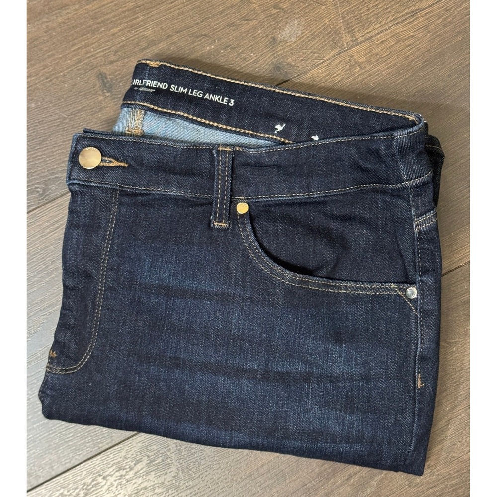 Chicos Jeans 16 Perfect Stretch Girlfriend Slim Leg Ankle Dark Wash Indigo 3